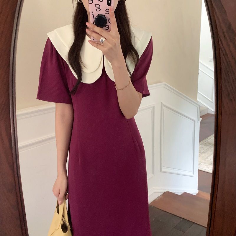 Đầm Cổ Lá Sen Dáng Ôm Chiết Eo Kiểu Pháp Thời Trang Mùa Hè Sang Trọng Cho Nữ