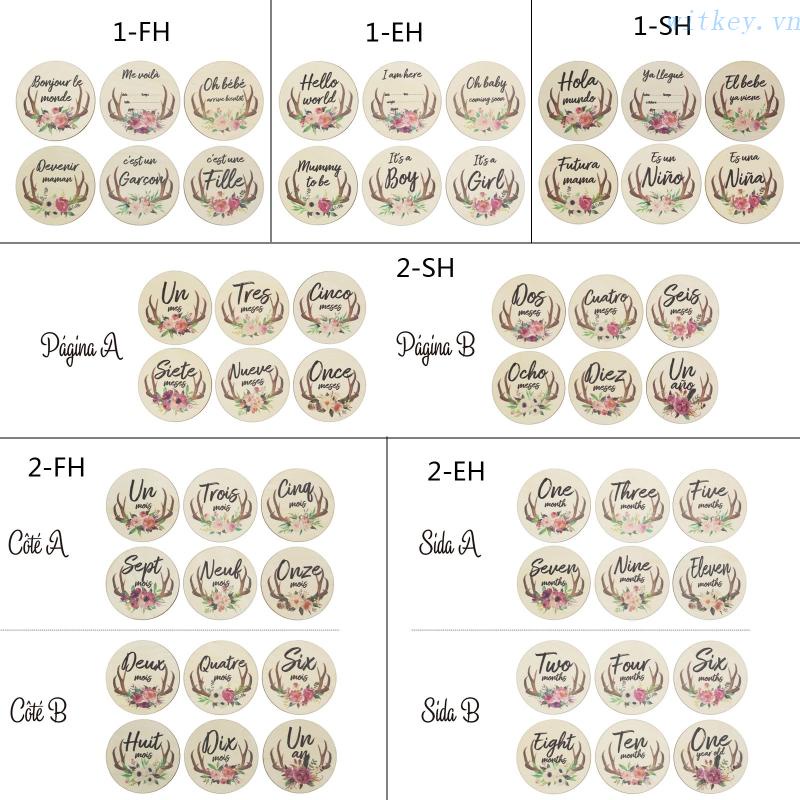 Set 6 Tấm Thẻ Đánh Dấu Sừng Hươu / Hoa Hoạt Hình Handmade Dành Cho Trẻ Em