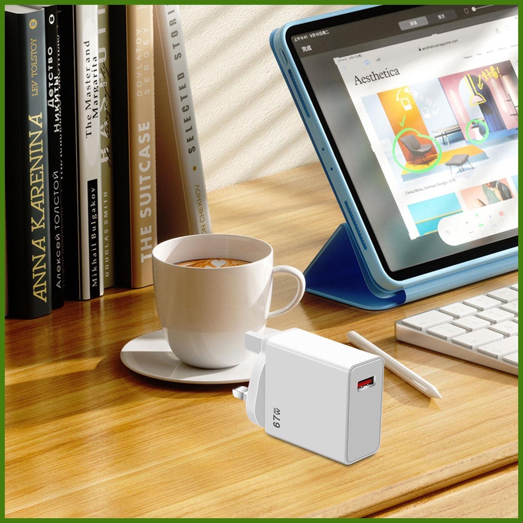 Cục Sạc Nhanh QC 5.0 67W USB C Gắn Tường Tương Thích Với Máy Tính Xách Tay rdavn rdavn