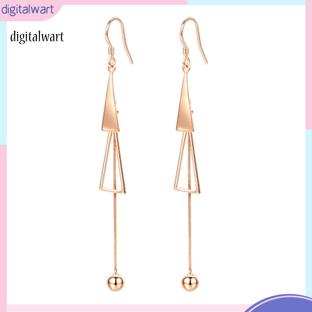 Kỹ Thuật Số| Đôi Bông Tai Dáng Rơi Họa Tiết Hình Tam Giác Thời Trang Cho Nữ