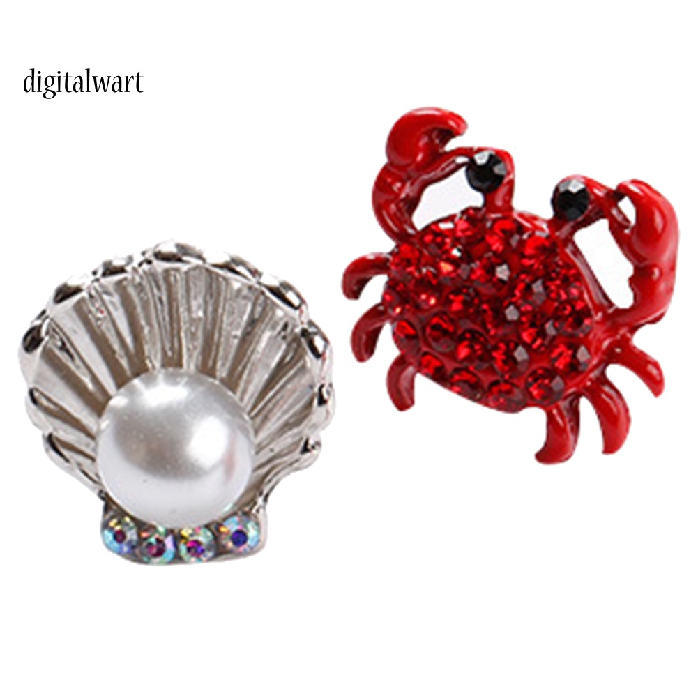 Kỹ Thuật Số| Khuyên Tai Hình Con Cua Đính Đá Và Ngọc Trai Dễ Thương Cho Nữ