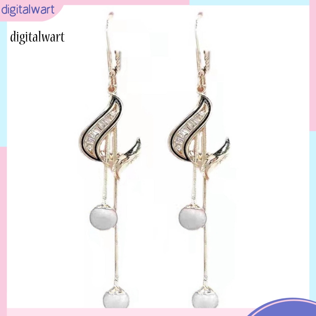 Kỹ Thuật Số| 1 Đôi Bông Tai Dáng Dài Đính Ngọc Trai Nhân Tạo Phong Cách Hàn Quốc