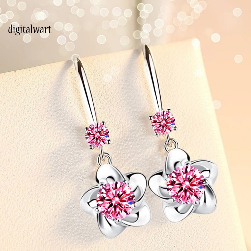 Kỹ Thuật Số| 1 Đôi Bông Tai Hình Hoa Đính Đá Lấp Lánh Dành Cho Nữ