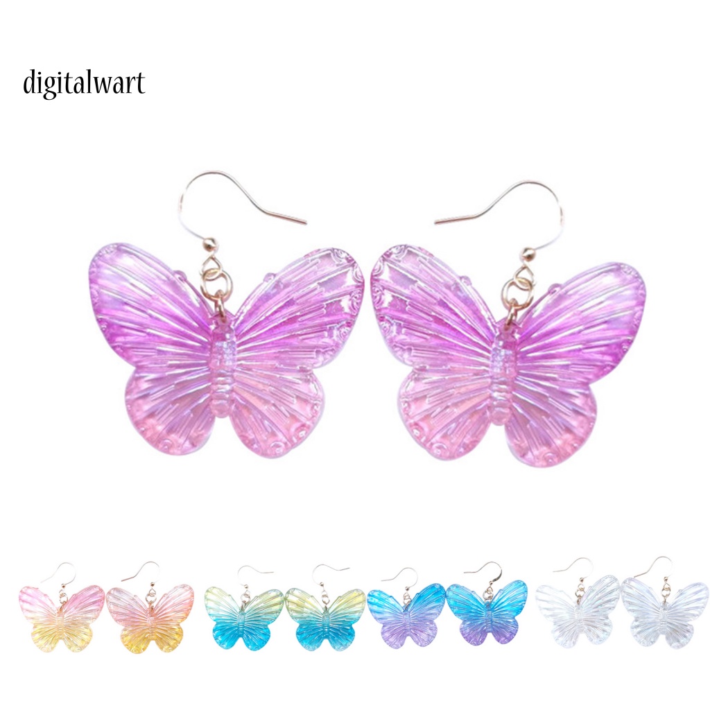 Kỹ Thuật Số| 1 Đôi Bông Tai Acrylic Trong Suốt Hình Bướm Màu Gradient Dành Cho Nữ