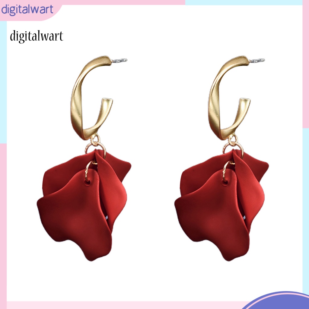 Kỹ Thuật Số| 1 Đôi Bông Tai Hình Cánh Hoa Hồng Tinh Tế Dành Cho Cuộc Sống Hàng Ngày