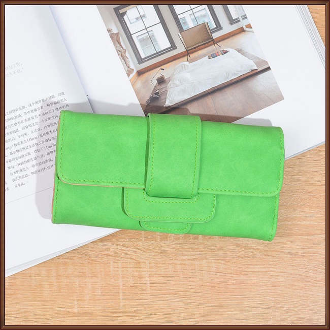 Ví Da Pu Dáng Dài Màu Trơn Đơn Giản Thời Trang Cho Nữ