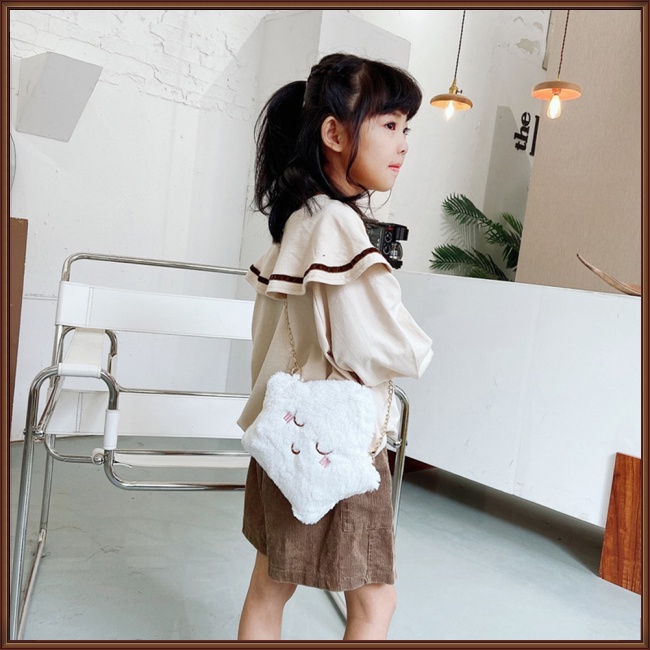 Túi Đeo Chéo Hình Ngôi Sao Hoạt Hình Phối Khóa Kéo Thời Trang Cho Bé Gái