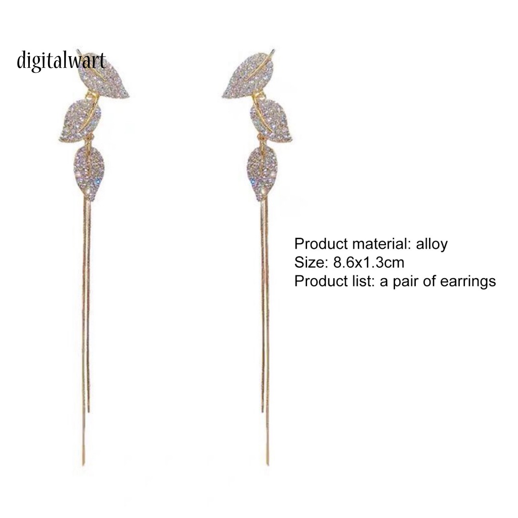 Kỹ Thuật Số| 1 Đôi Bông Tai Dáng Dài Hình Chiếc Lá Bằng Hợp Kim Thời Trang Dự Tiệc