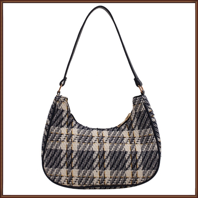 Túi Xách Da Đeo Dưới Cánh Tay Họa Tiết Kẻ Sọc Thời Trang Cho Nữ