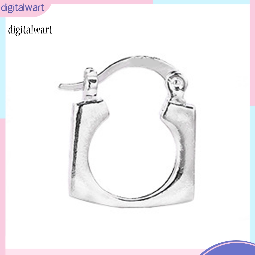 Kỹ Thuật Số| 1 Khuyên Tai Lủng Lẳng Mặt Vuông Dày Mịn Phong Cách Hip Hop Unisex