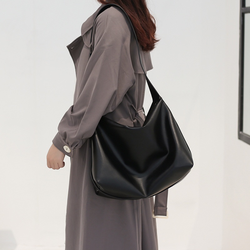 Ielgy Túi tote Sức Chứa Lớn Có Dây Kéo Màu Tối Cao Cấp Cho Nữ