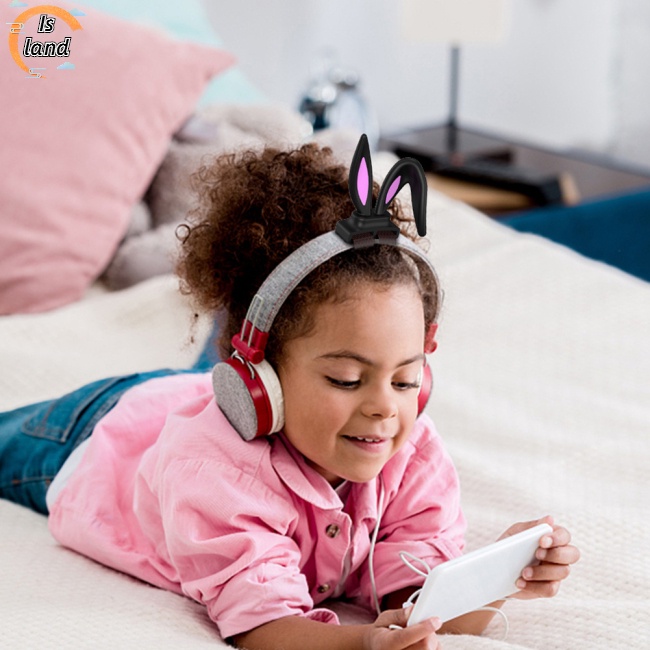 Phụ Kiện Trang Trí Tai Nghe Bằng Silicon Hình Tai Thỏ Dễ Thương