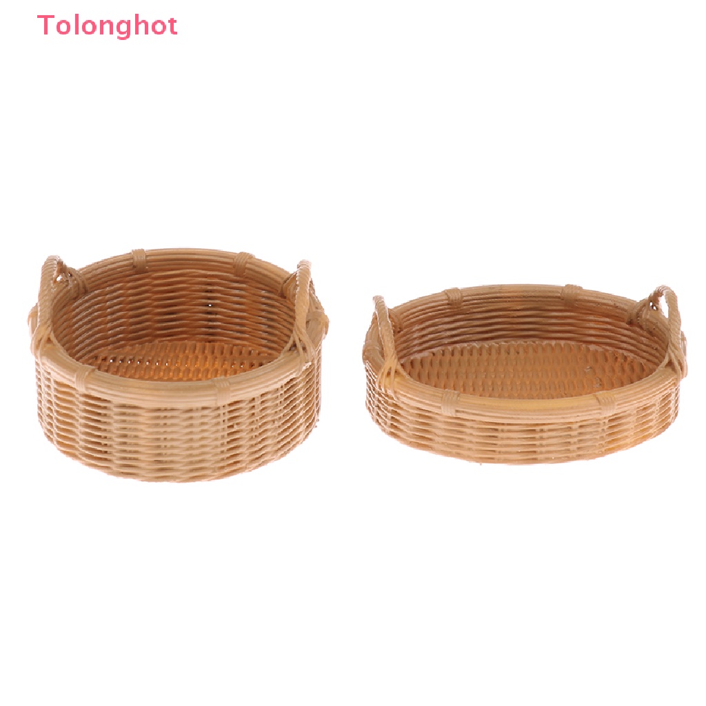 Giỏ Đựng Trái Cây / Bánh Mì Bằng Nhựa Resin Tỉ Lệ 1: 12 Trang Trí Nhà Búp Bê