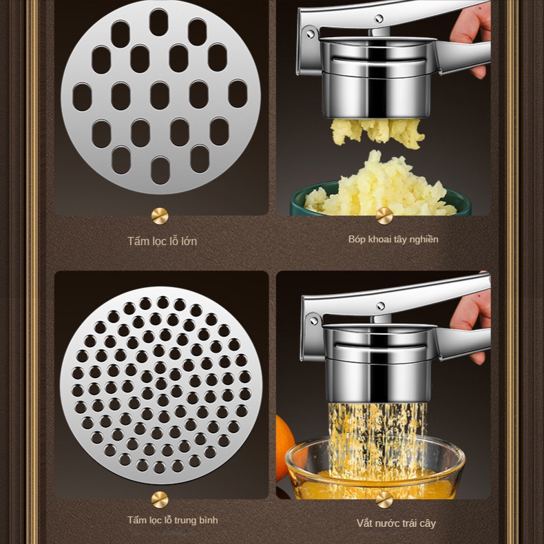 Máy ép nước cam Trái Cây Thủ Công Bằng Thép Không Gỉ 304 Cao Cấp