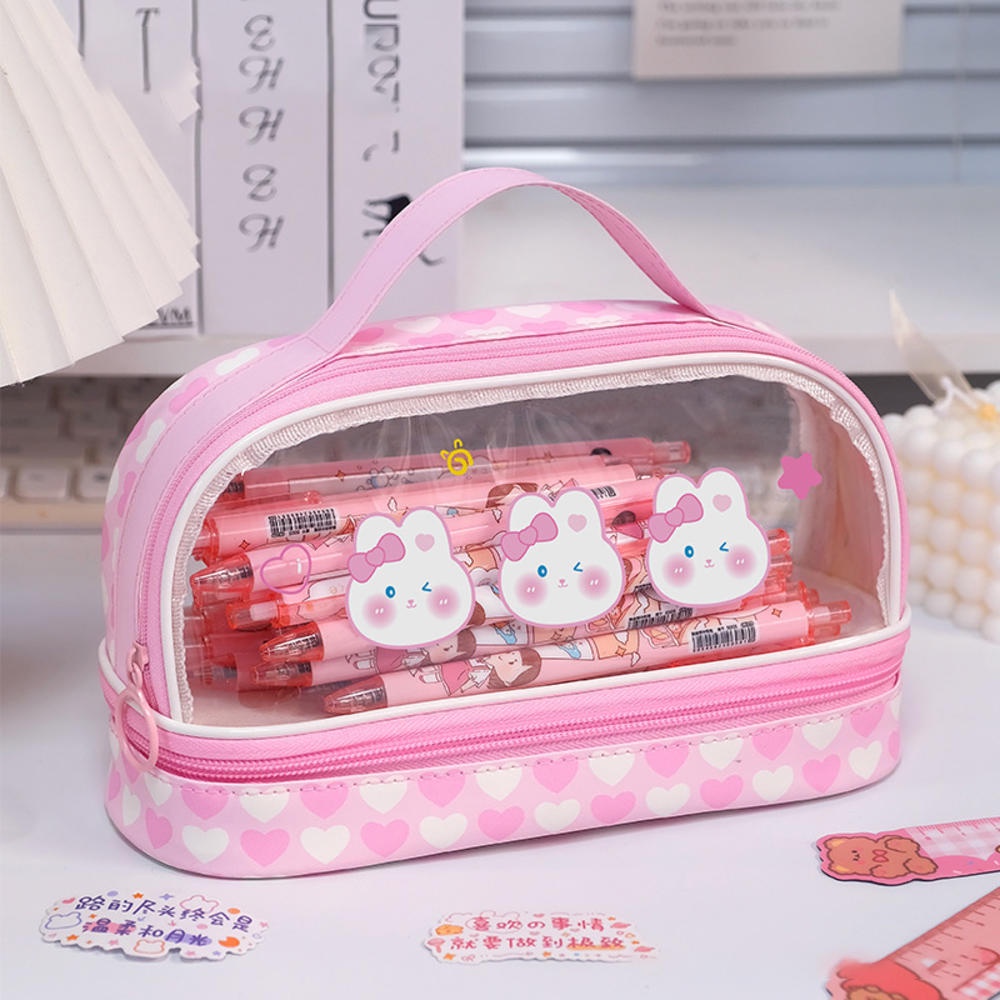 Túi Đựng Bút Cầm Tay Cỡ Lớn In Hoạt Hình Dễ Thương Cho Học Sinh