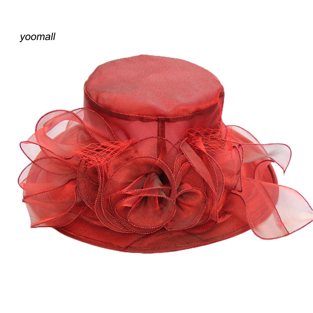 Yo / Mũ Rộng Vành Che Nắng Bán Trong Suốt Họa Tiết Hoa Bốn Cánh Thời Trang Mùa Hè Cho Nữ