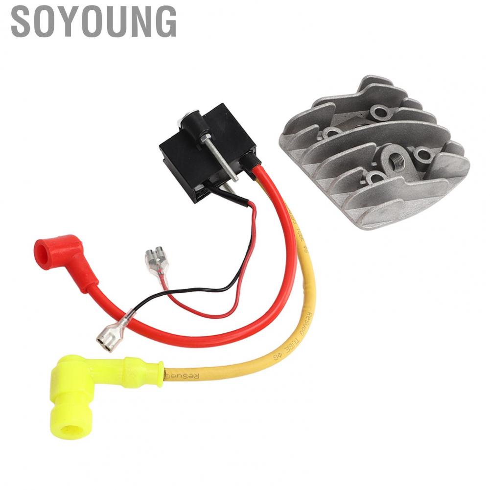 Soyoung Engine Cylinder Cover  Motorized Bicycle Ignition Coil Perfect Fit Stable Performance Durable  for 2 Stroke Engine Motorized Bike