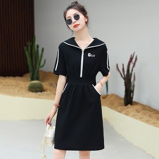 Đầm Thun Cổ Thủy Thủ Phong Cách Thời Trang Pháp 2023