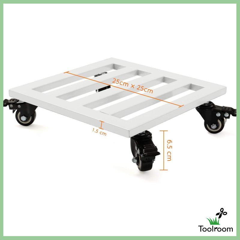 [Toolroom] Đế Lót Chậu Hoa Có Bánh Xe Đẩy Cho Nhà Búp Bê