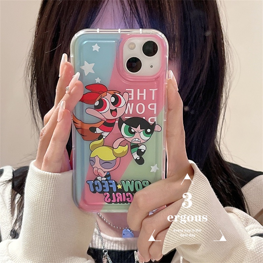 Ốp Điện Thoại Mềm Trong Suốt In Hoạt Hình Powerpuff Girls Cho iPhone 14 13 12 11 Pro Max 7 8 6 Plus SE2020 X XR Xs Max
