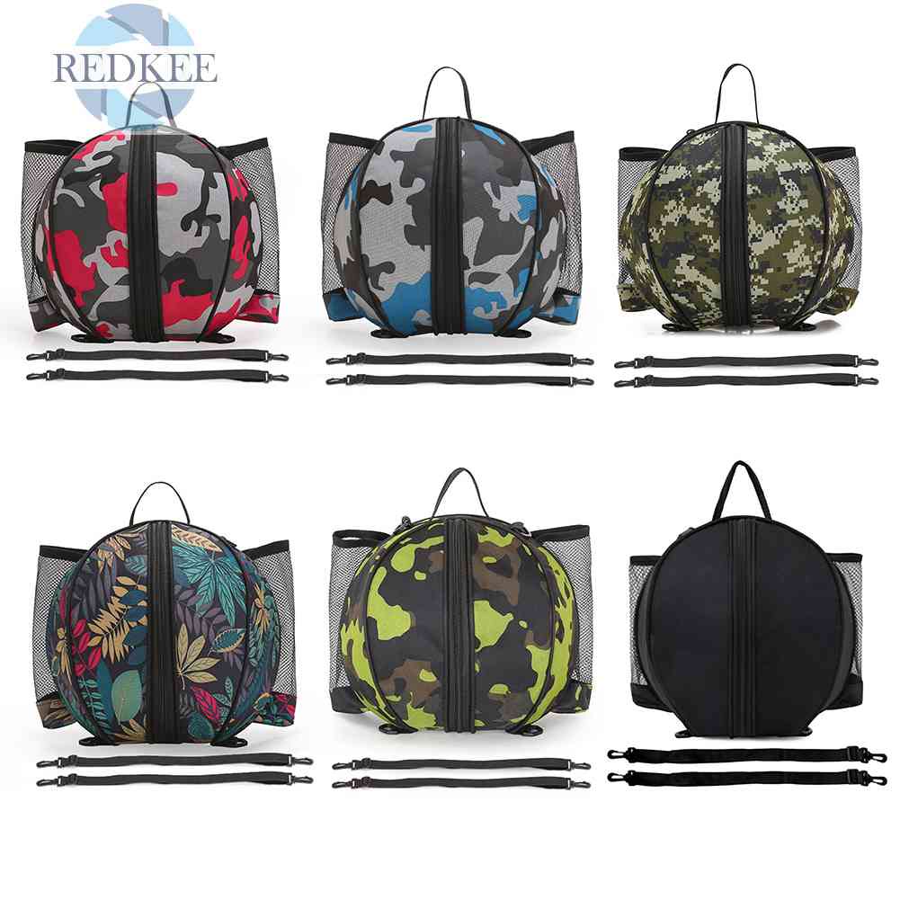 Túi Đựng Bóng Rổ Hình Tròn Bằng Vải Oxford Chống Nước Có Khóa Kéo