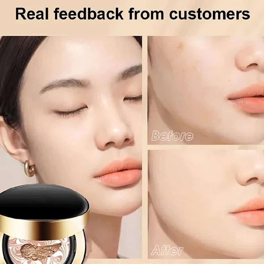 Water Bead Tricolor Latte Concealer Cushion Moisturizing Long-lasting Makeup