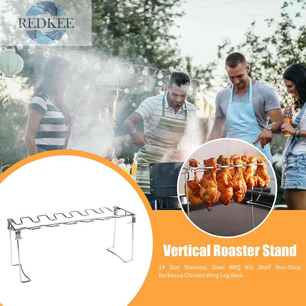 Kệ Nướng Cánh Gà Bằng Thép Không Gỉ 14 Ngăn Có Thể Gập Lại