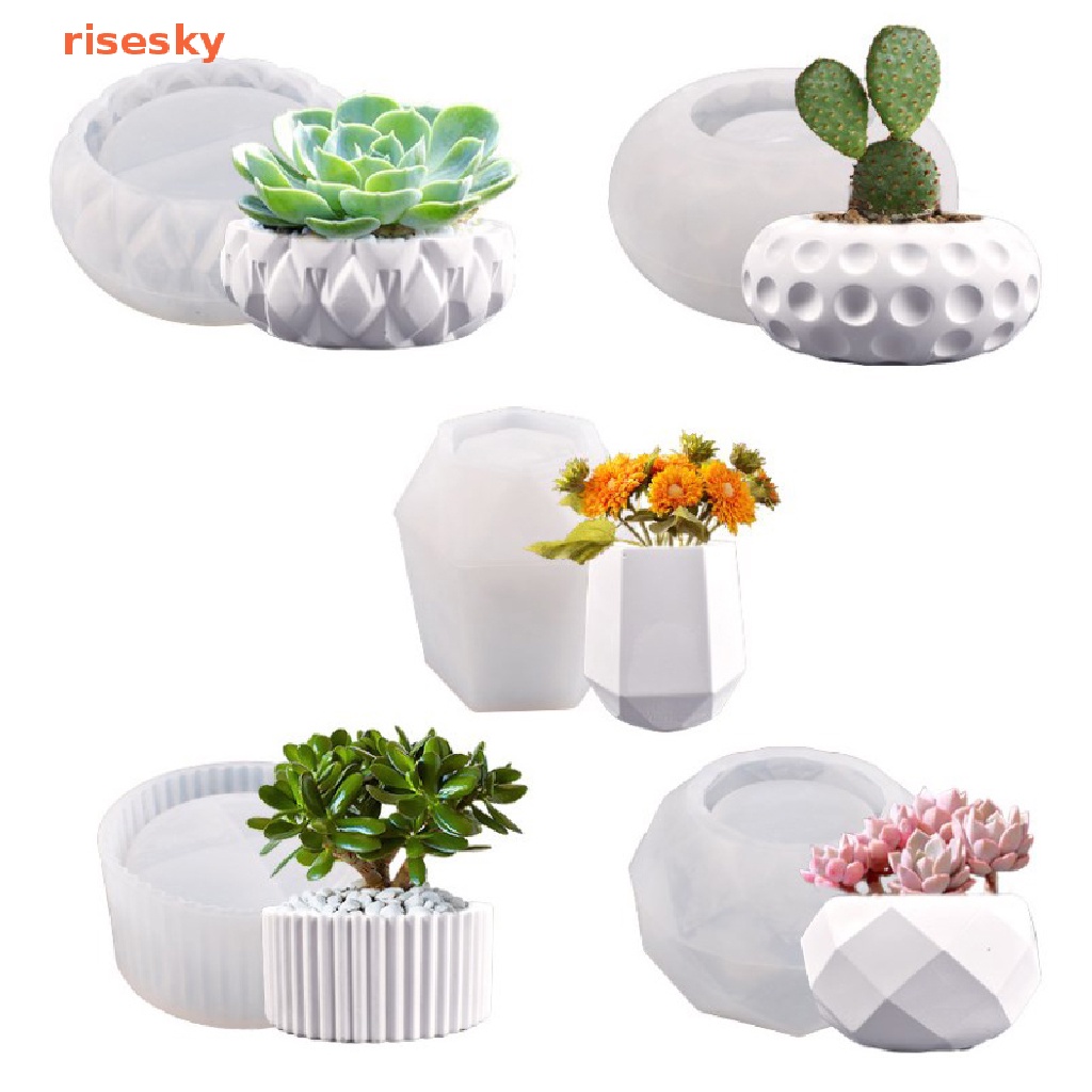 Khuôn Silicone Làm Chậu Hoa Trang Trí Nhà Cửa DIY