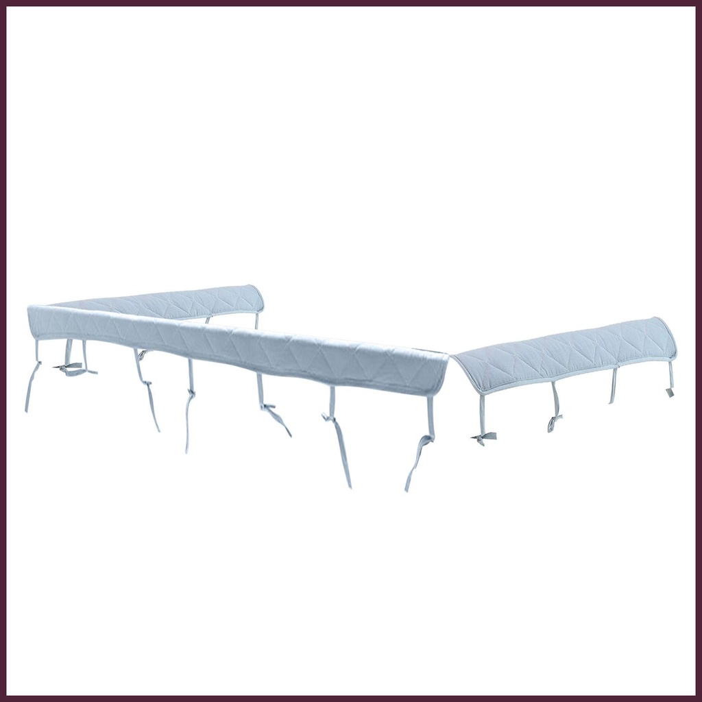 Đệm Chắn Thành Nôi Ba Mặt Dát Đá Quý Màu Trơn Bảo Vệ Toàn Diện