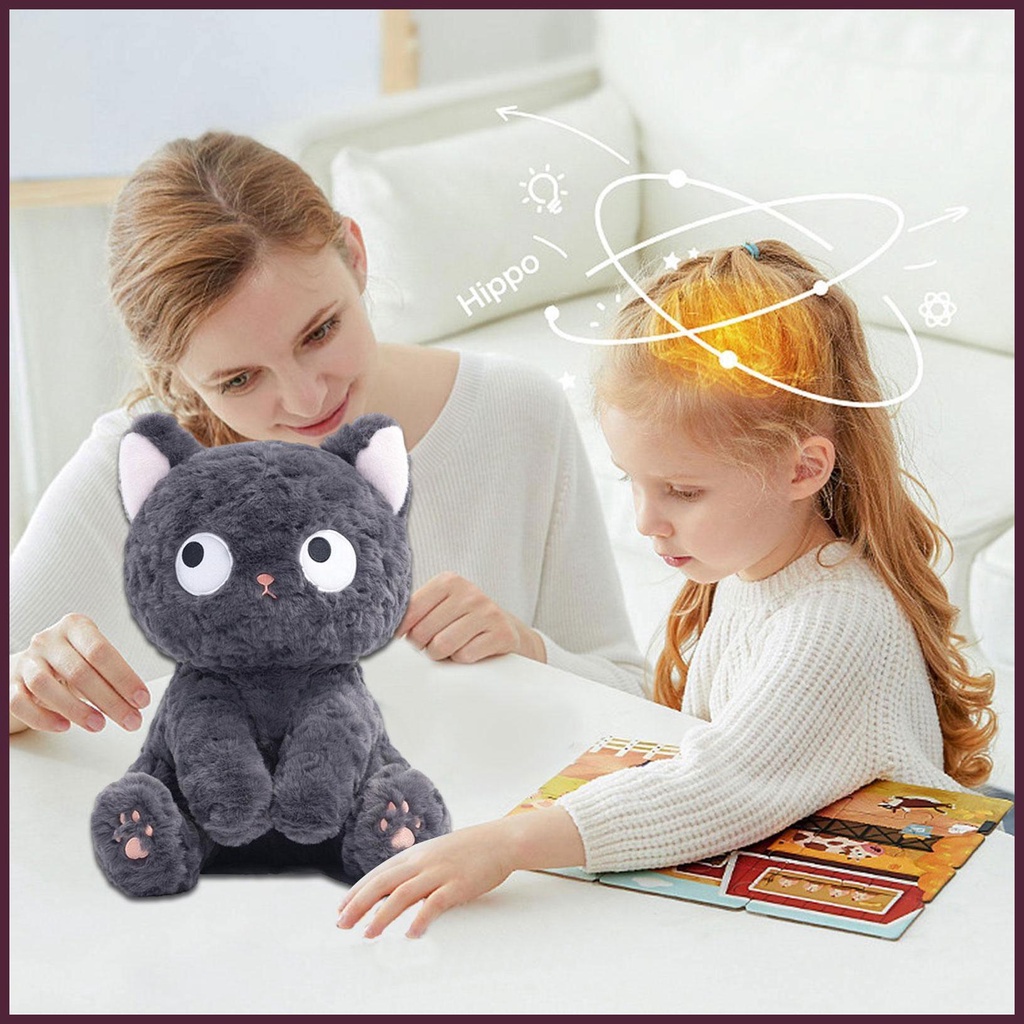 Mèo Đen Nhồi Bông Mắt To Mềm Mại Đáng Yêu