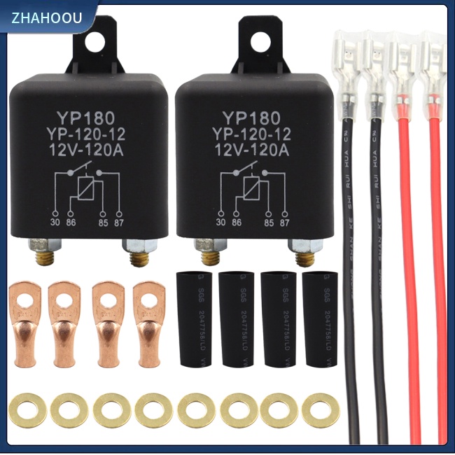 ☃Nhà Cửa☃ Bộ Rơ Le Khởi Động 12v 120a Kèm 4 Vòng Đệm Thiết Bị Đầu Cuối Cho Xe Tải Tàu Thuyền