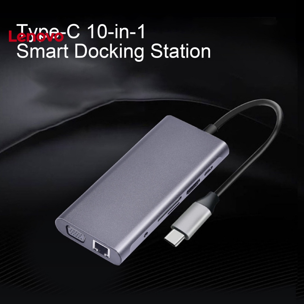 Bộ Chuyển Đổi Đọc Thẻ Sạc Nhanh 10 Trong 1 Type-C Sang VGA USB3.0 PD