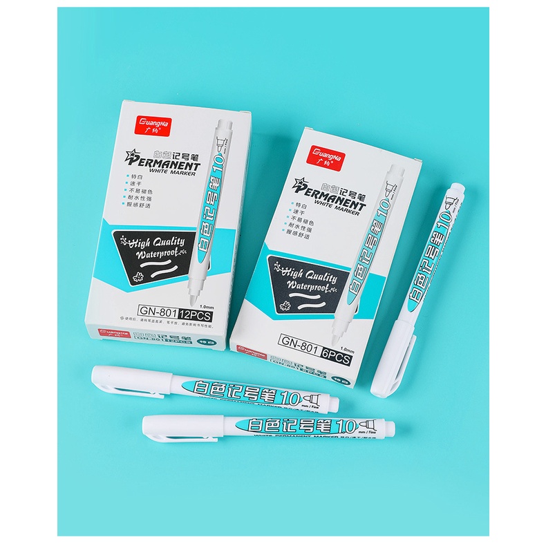 1 Bút Lông Đánh Dấu Màu Trắng Đánh Dấu Bằng Nhựa acrylic / Nhựa / Kim Loại / Đá / Thủy Tinh / Da / Gỗ / Kim Loại / Đánh Dấu