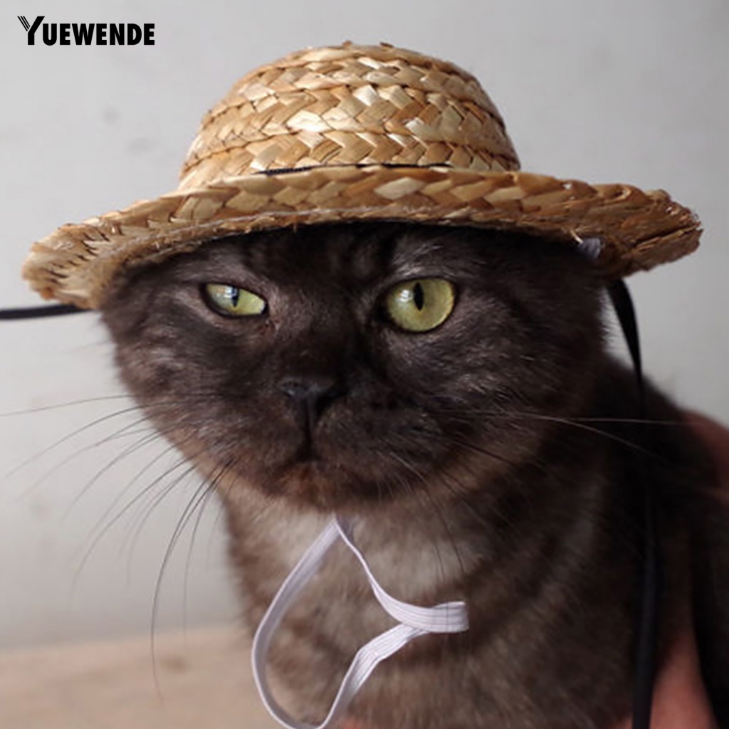 Mũ Rơm Mini Chống Nắng Thoải Mái Mùa Hè Cho Thú Cưng