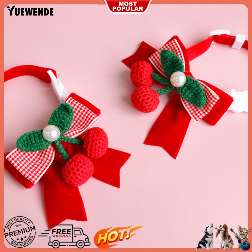 Vòng Cổ Đan Len Đính Nơ Thoải Mái Cho Thú Cưng