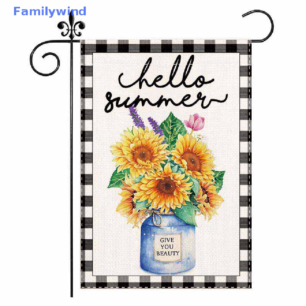 Cờ Hai Mặt 12x18 Inch Họa Tiết Hoa Dùng Trang Trí Sân Vườn