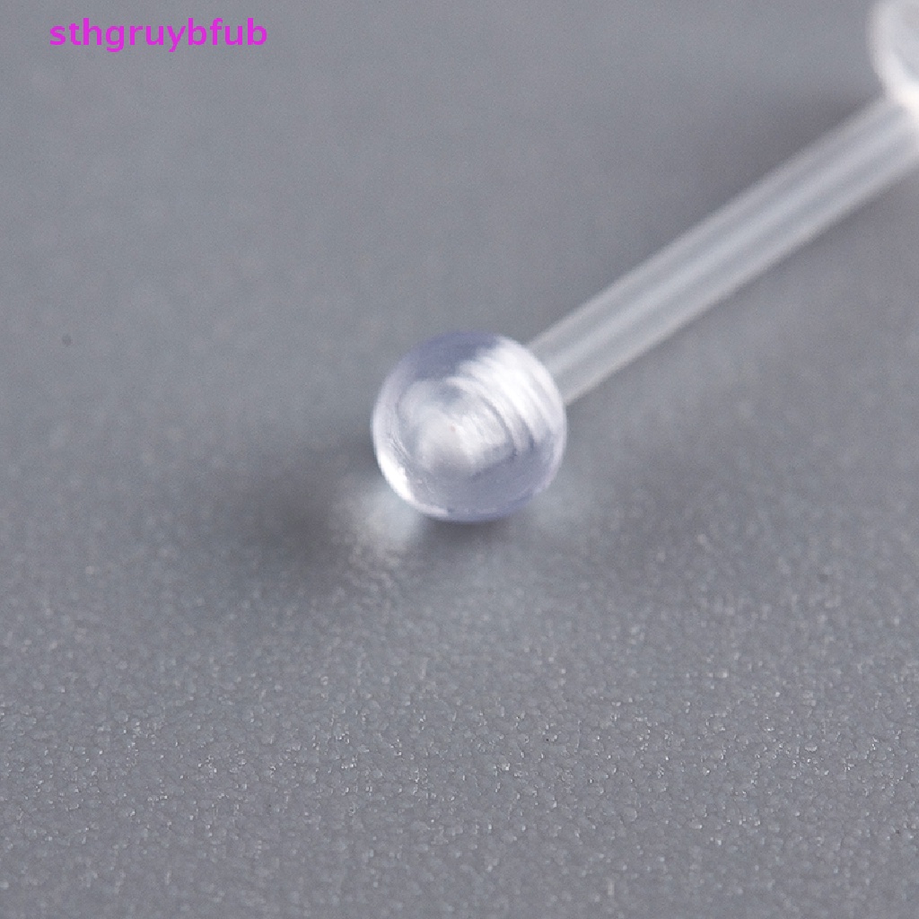 Set 10 Khuyên Môi Bằng Acrylic Trong Suốt Thời Trang