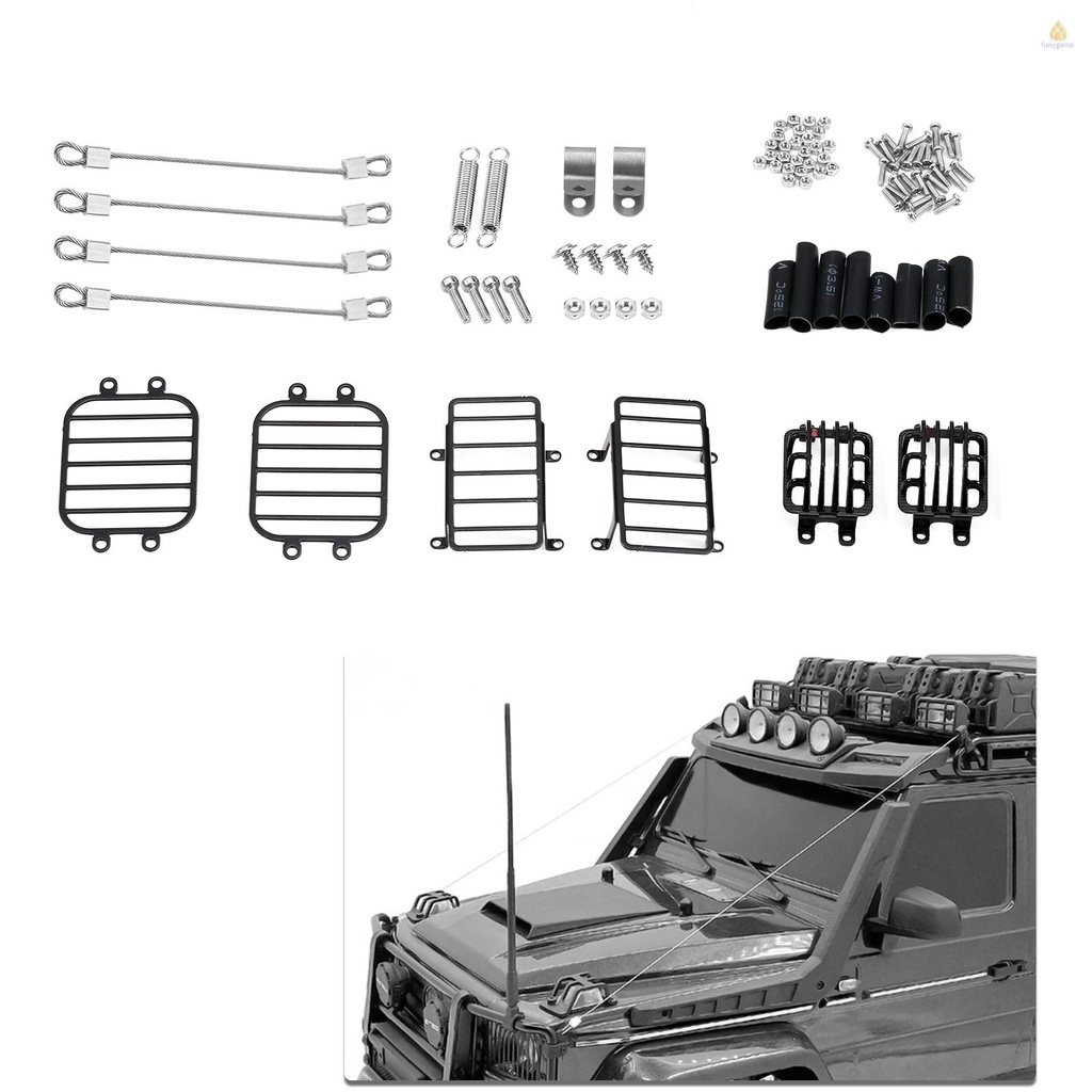 Vỏ Bọc Bảo Vệ Đèn Pha Trước Sau Bằng Kim Loại Phối Dây Thép Cho TRX-4 TRX-6 4X4 6X6 G63 G500