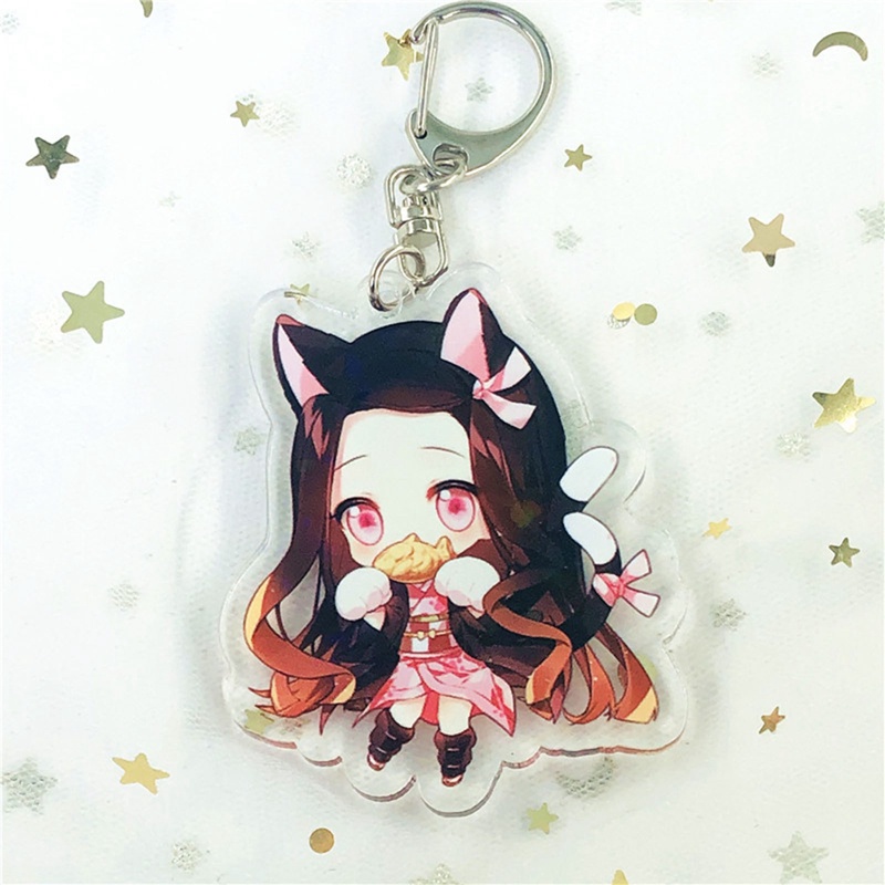 Móc Chìa Khóa Bằng Acrylic Hình Hoạt Hình Demon Slayer Độc Đáo