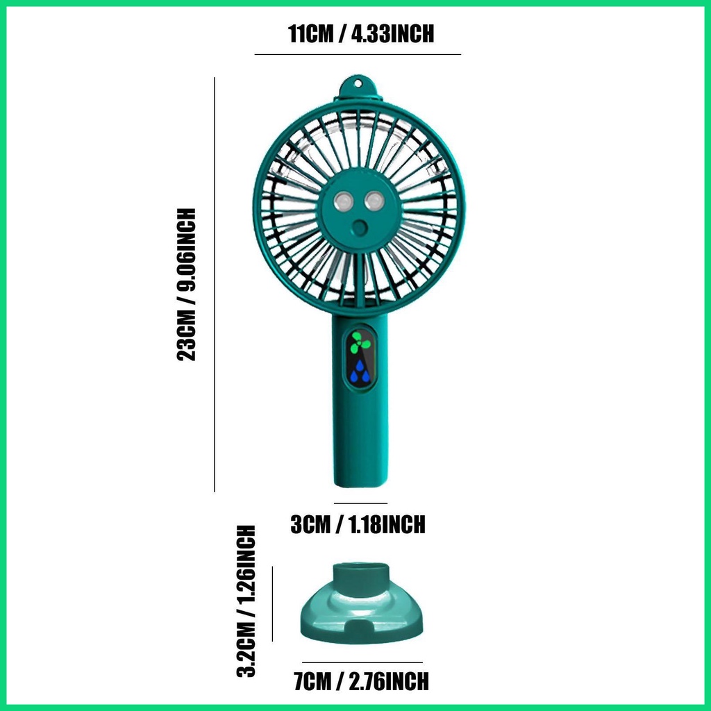 Quạt Mini Cầm Tay 3 Tốc Độ Gió Kèm Giá Đỡ Điện Thoại Tiện Dụng Mang Theo Du Lịch