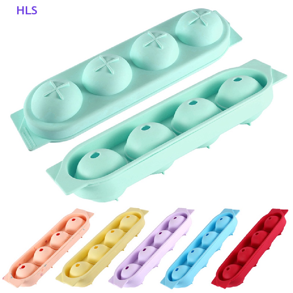 1 Khuôn Làm Đá Viên 4 Ngăn Bằng Silicone DIY