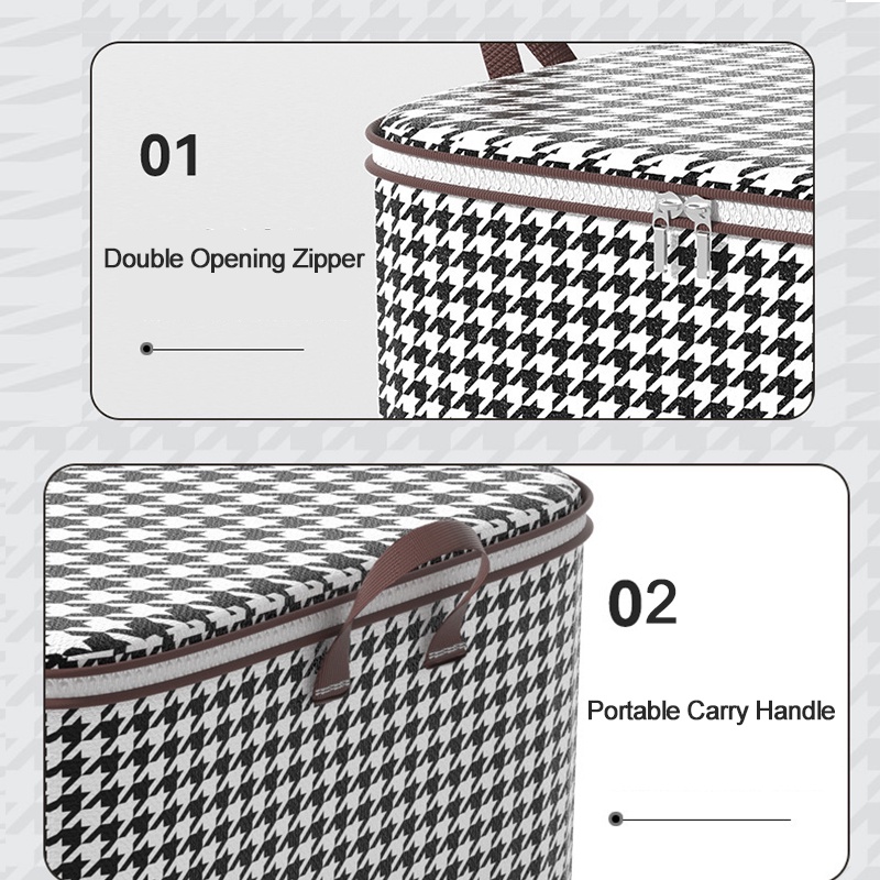 Túi Đựng Chăn Mền Bằng Vải Không Dệt Gọn Nhẹ Chống Ẩm / Bụi Bẩn Có Khóa Kéo Đôi