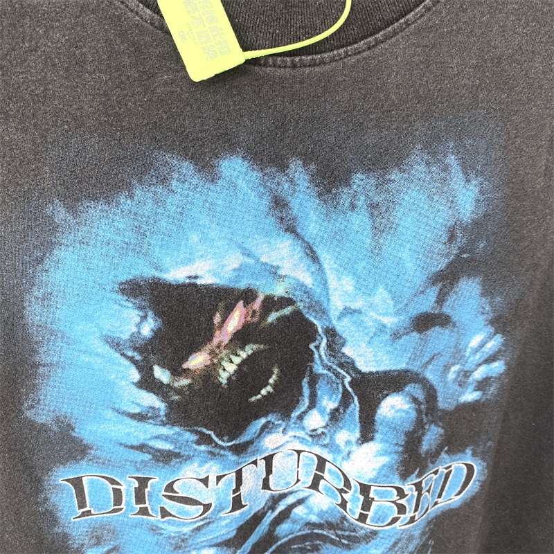 Commotion band &quot;Flaming Venom&quot; Phun Mực Trực Tiếp In Trực Tiếp Từ Trực Tiếp Kiểu vintage Tay Ngắn Cũ