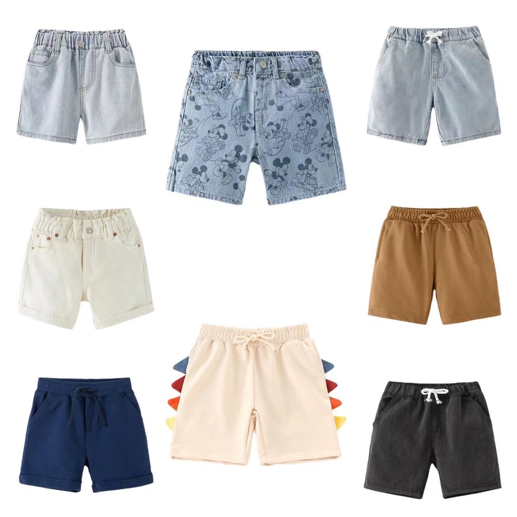 Quần Short Jean Lưng Thun Thoải Mái Phong Cách Âu Mỹ Thời Trang Mùa Hè Hàng Mới Dành Cho Trẻ Em / Bé Gái 0421