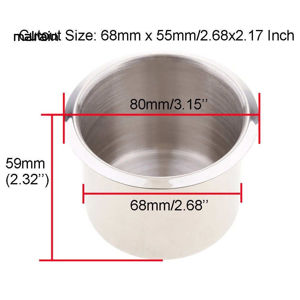 Bộ 2 Giá Đỡ Cốc Uống Nước Bằng Thép Không Gỉ Cho Tàu Thuyền RV Cắm Trại