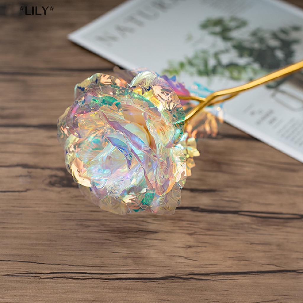 LILY Hoa hồng vàng mạ vàng 24k Hoa Hồng Nhân Tạo ngày của mẹ ngày lễ tình nhân uuu