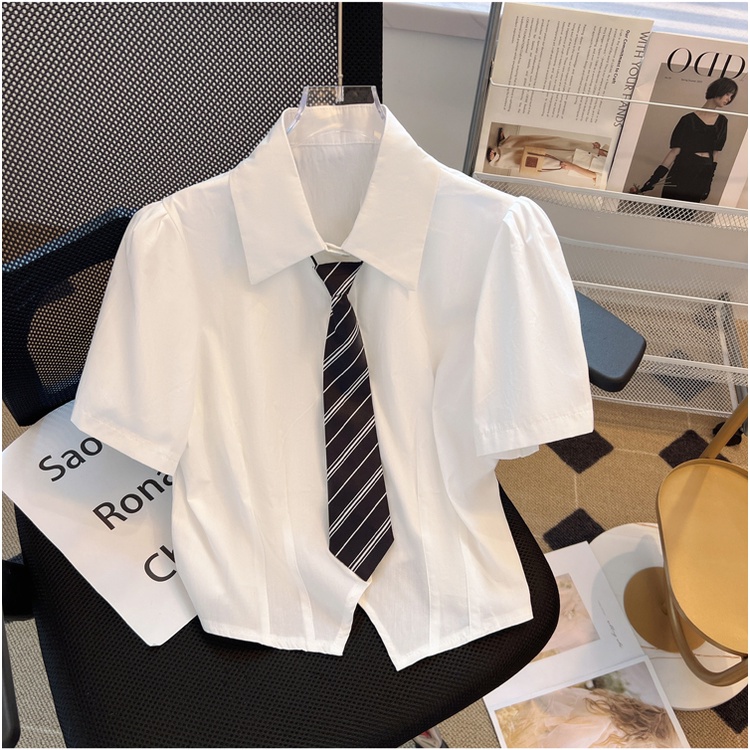 Áo Sơ Mi Tay Ngắn Cổ POLO Dáng Ôm Màu Xanh Matcha Thời Trang Mùa Hè Xinh Xắn Cho Nữ