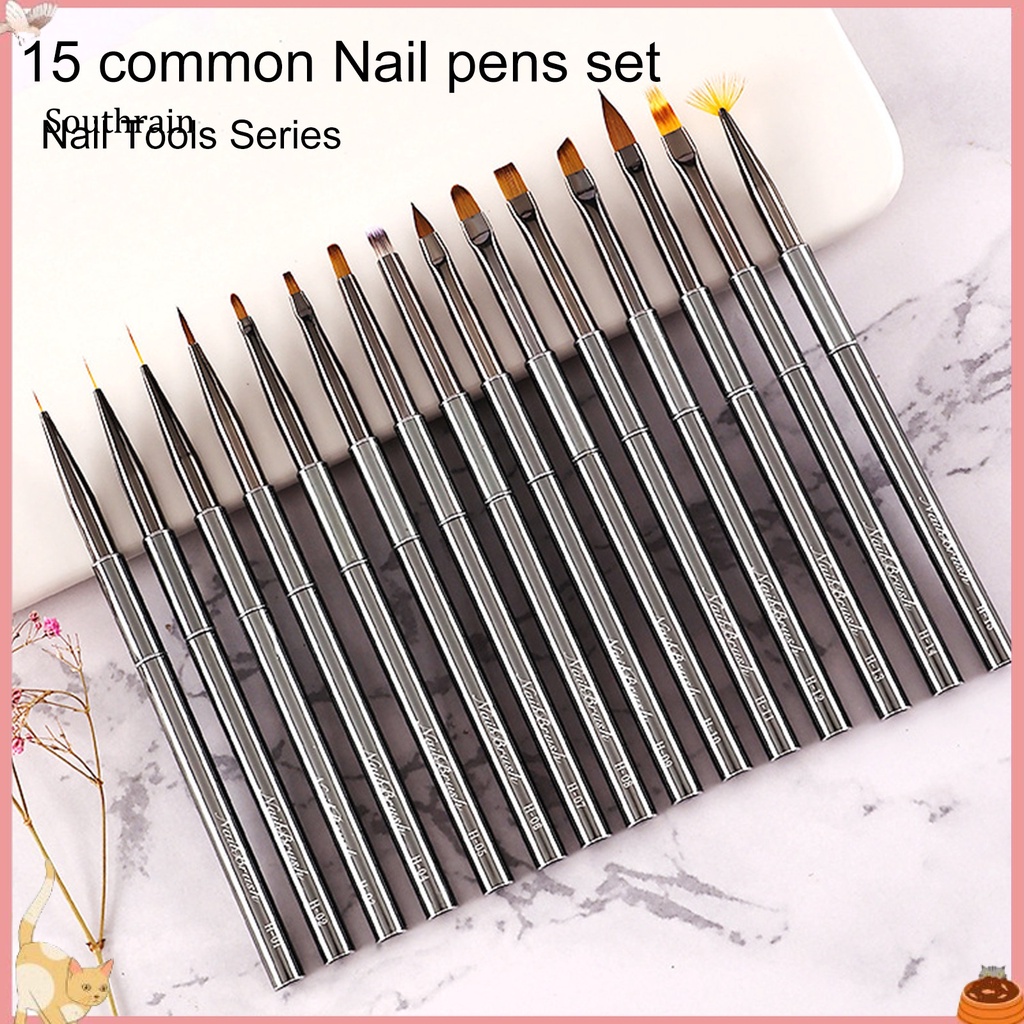 Bút Lông Mềm Vẽ Móng Nghệ Thuật DIY Không Phai Màu Kèm Vỏ Đựng