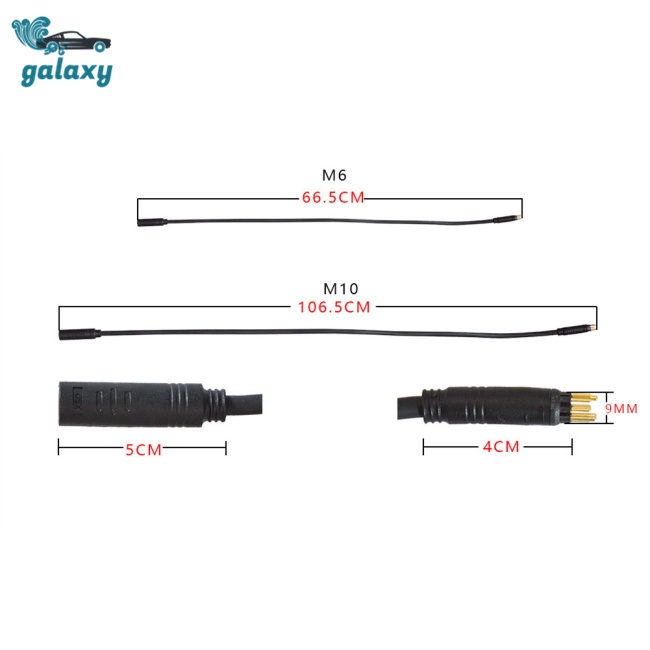 Galaxy Dây Cáp Chuyển Đổi Đầu Ra Phía Trước Và Sau 9pin Chống Thấm Nước Cho Xe Đạp Điện