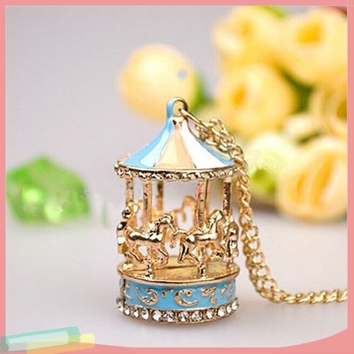 Vòng cổ Hợp Kim Trang Trí Vòng Xoay Ngựa Gỗ Xinh Xắn Cho Nữ